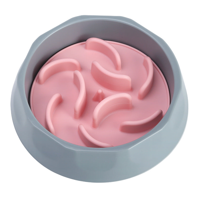 Slow Feeder Dog Bowl Set - Anti-Choke Puzzle Feeder Insert &amp; Bowl for Healthy Eating Habits(pink)