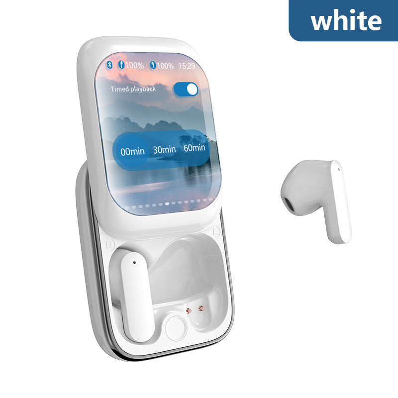 TWS Wireless Earbuds with LED Touch Screen Charging Case - Bluetooth 5.3, HIFI Sound, Standalone Music Playback &amp; Game Mode(white)