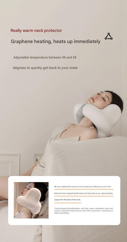 Smart Neck Pillow with Dual Noise Reduction, HIFI Bluetooth Music & Graphene Heating - Sleep Elf" Travel Pillow(Lake blue)"