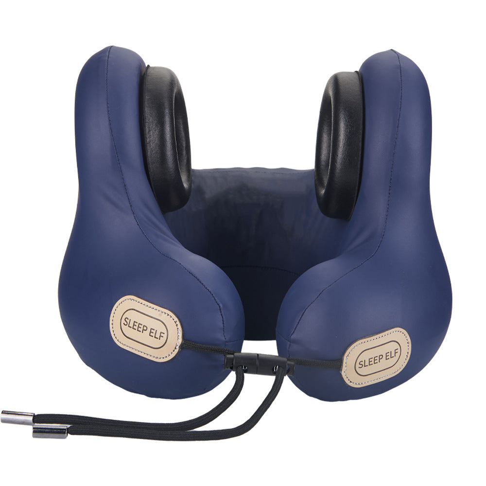 Smart Neck Pillow with Dual Noise Reduction, HIFI Bluetooth Music &amp; Graphene Heating - Sleep Elf&quot; Travel Pillow(Navy blue)&quot;