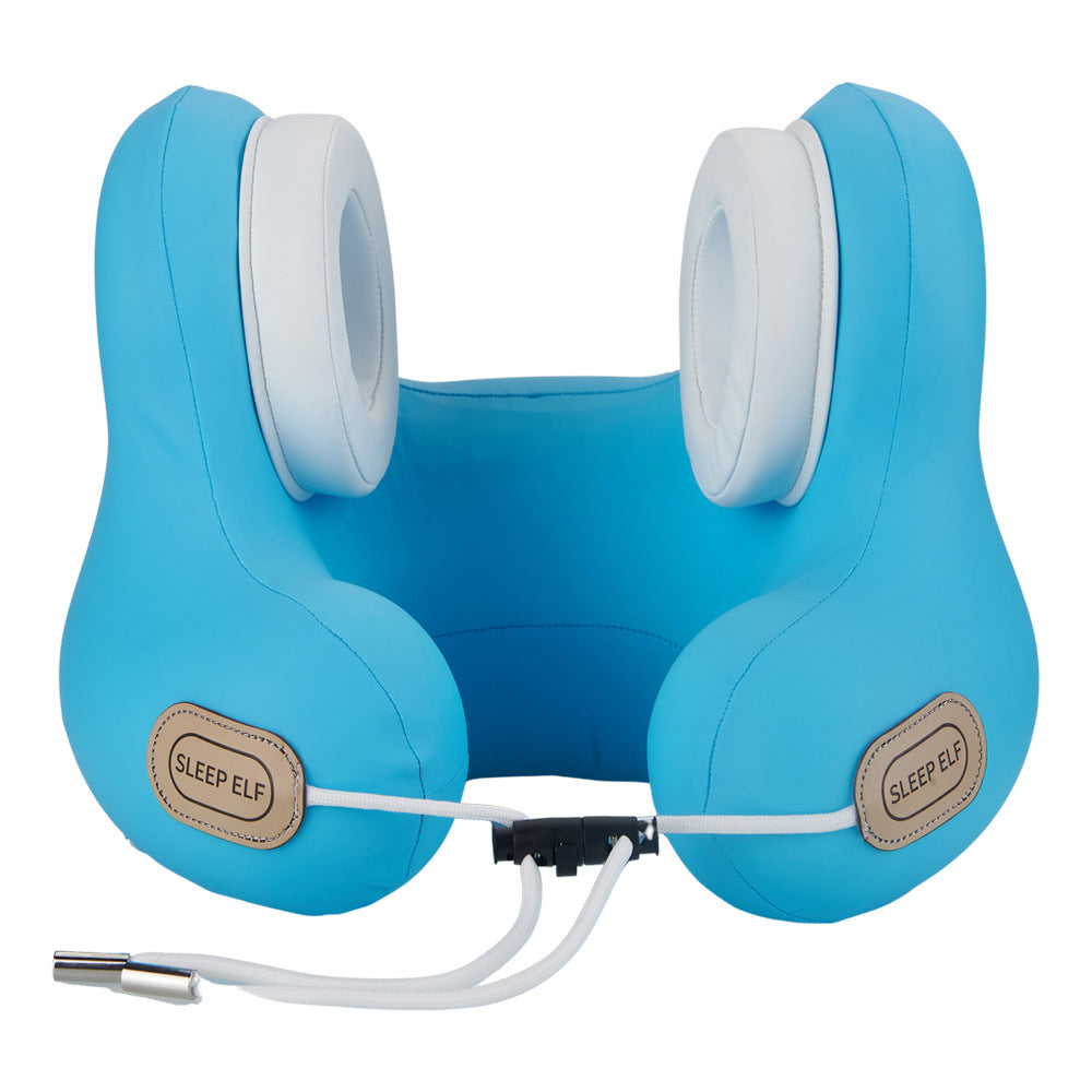 Smart Neck Pillow with Dual Noise Reduction, HIFI Bluetooth Music &amp; Graphene Heating - Sleep Elf" Travel Pillow(Sky blue)"