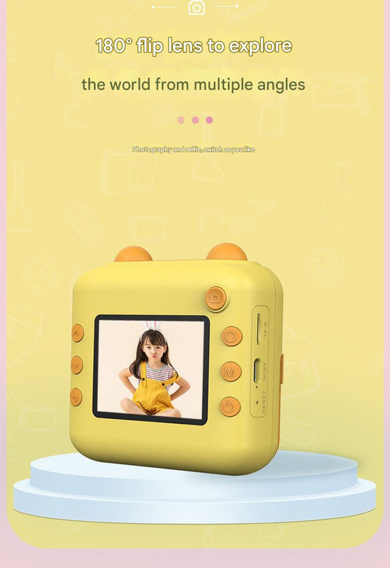 Kids Instant Print Digital Camera with 180° Flip Lens - 24MP Photos, 720P Video & Doodle Fun(blue)