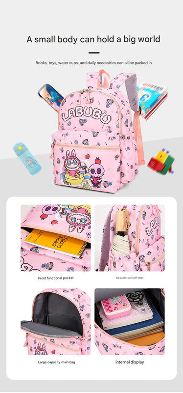 Kids Cartoon Character 3-Piece Backpack Set - Lightweight School Bag with Lunch Bag & Pencil Case(Light blue)