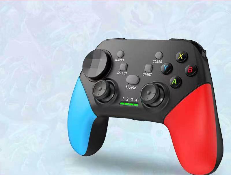Multi-Platform Wireless Gaming Controller with Dual Motor Vibration, Turbo &amp; Phone Holder(Black, Red and Blue)