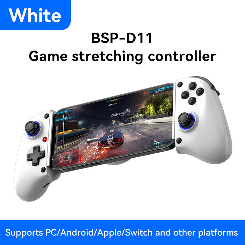 Multi-Platform Telescopic Gaming Controller - Hall Triggers, Esports 3D Joysticks &amp; Macro Programming(white)