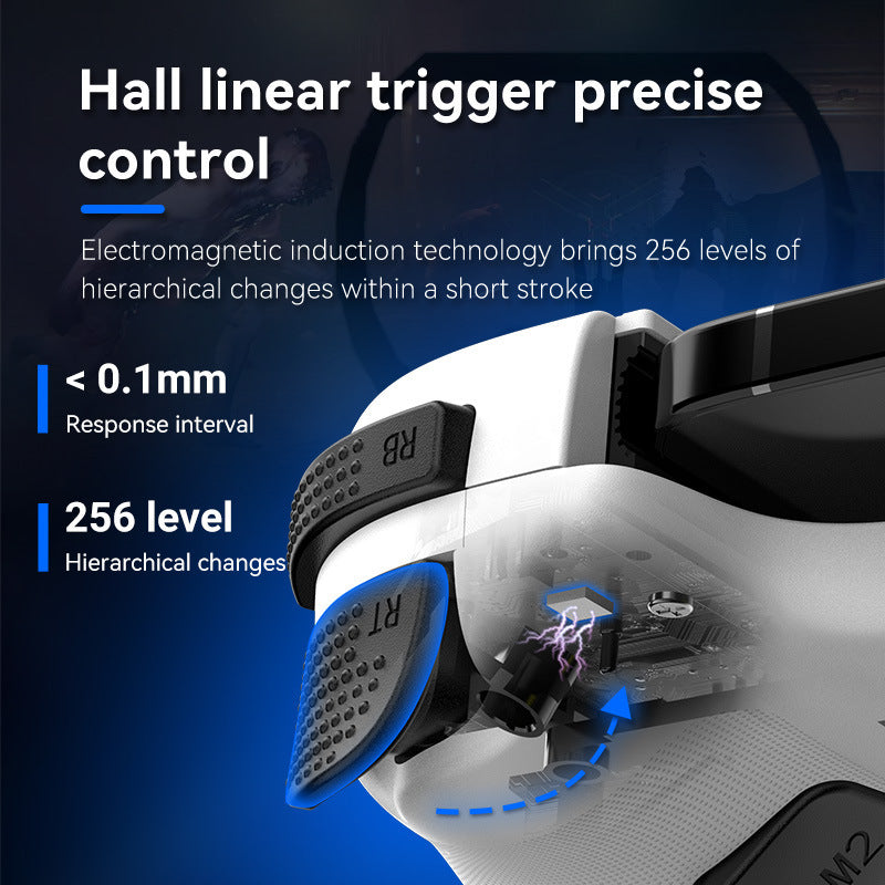 Multi-Platform Telescopic Gaming Controller - Hall Triggers, Esports 3D Joysticks & Macro Programming(white)