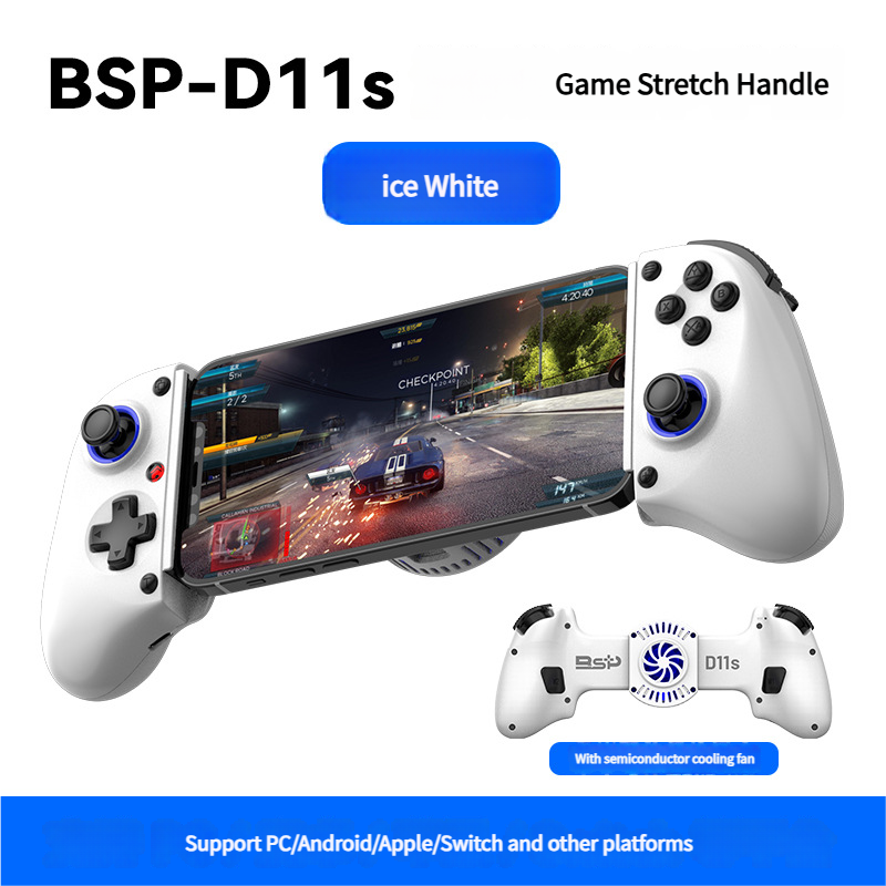 Multi-Platform Telescopic Gaming Controller - Hall Triggers, Esports 3D Joysticks &amp; Macro Programming(White With radiator)