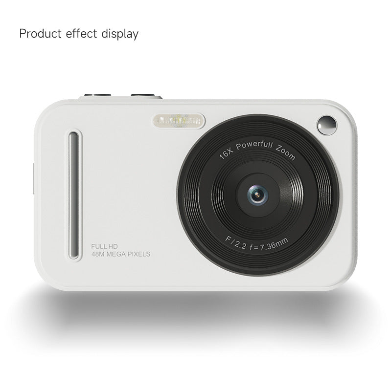 48MP Digital Camera with 16x Zoom &amp; AF Autofocus - Full HD Vlogging Camera for Beginners &amp; Kids(White)