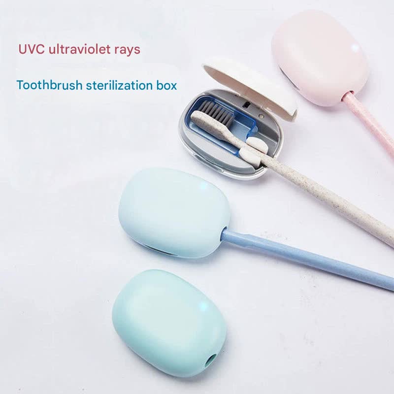 Portable UVC Toothbrush Sterilizer Case - 5-Minute Automatic Sanitizer, USB-C Rechargeable(white)