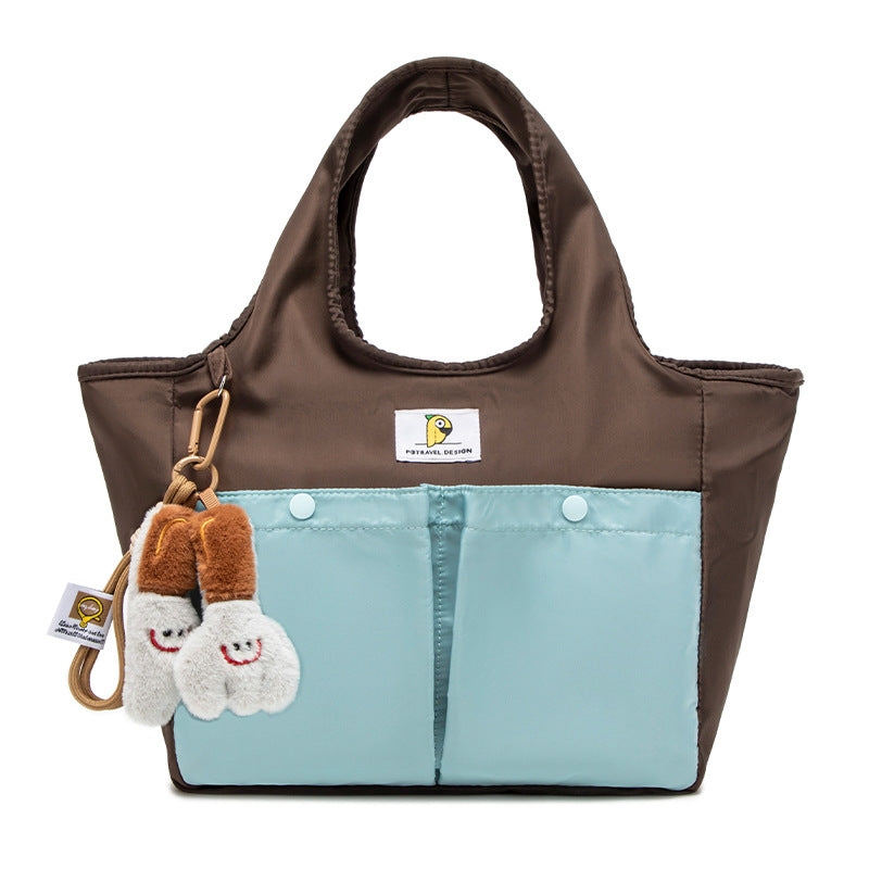 Insulated Lunch Tote Bag - Large Capacity, Multi-Pocket, Waterproof &amp; Stain-Resistant Lining(browm)