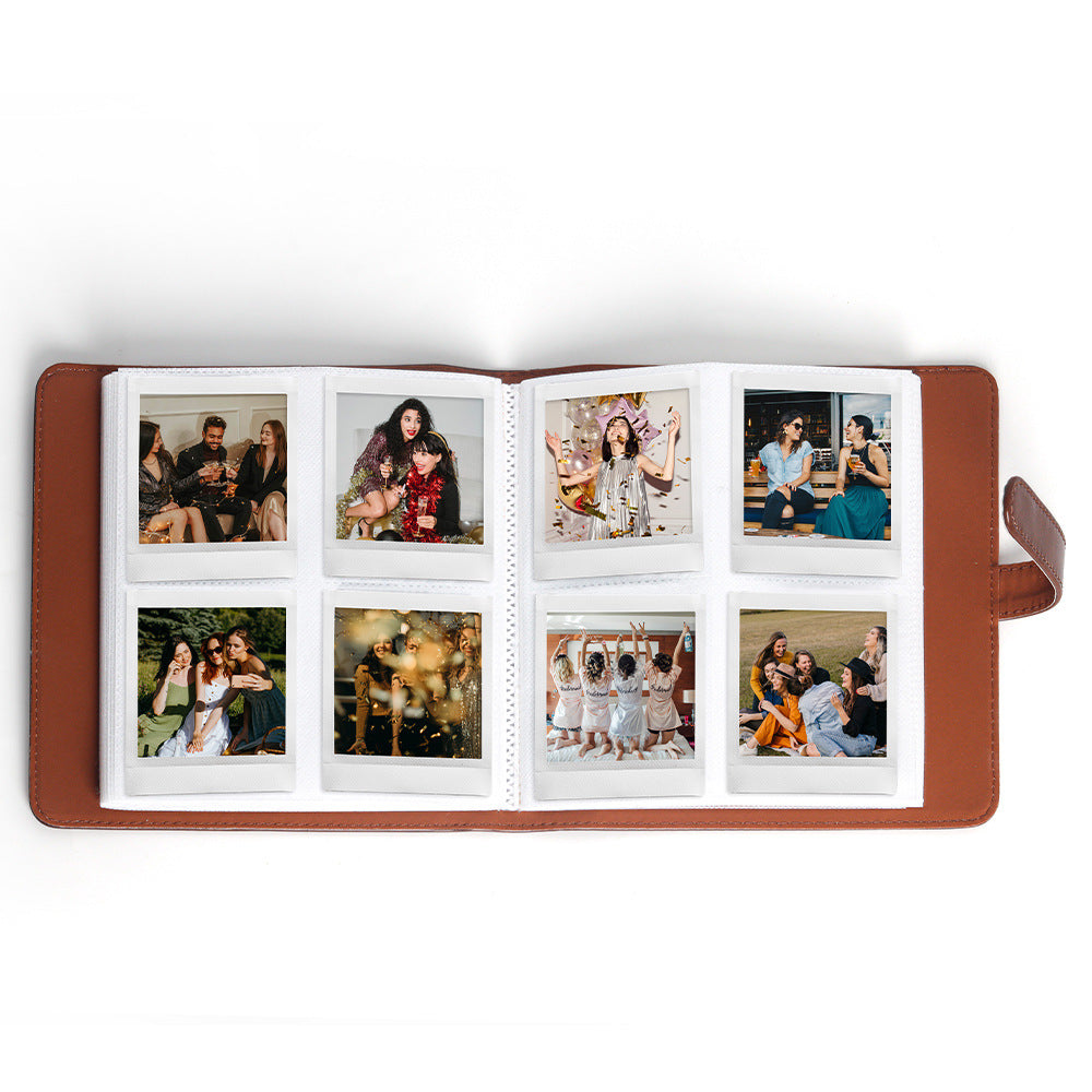 PU Leather Instant Photo Album - Holds 288 Photos, Compatible with Instax Square & Mini Films(blue)