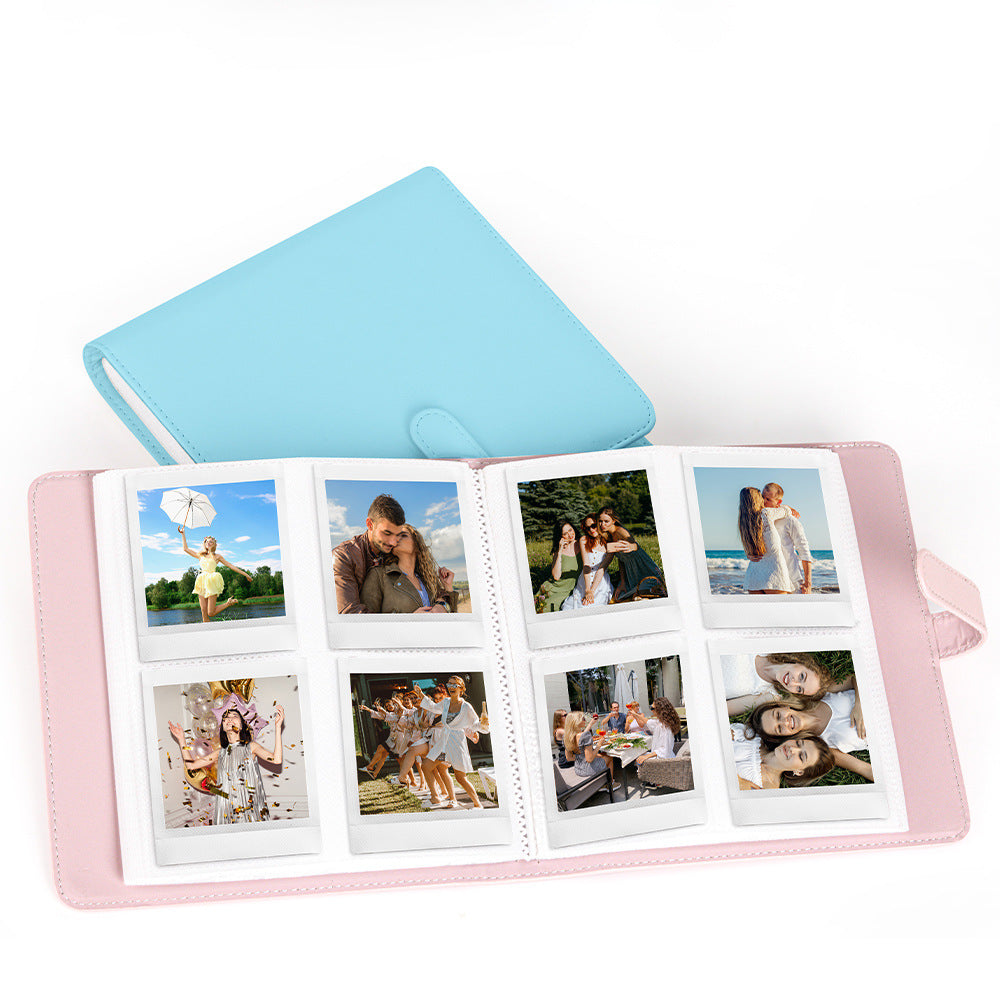 PU Leather Instant Photo Album - Holds 288 Photos, Compatible with Instax Square & Mini Films(blue)