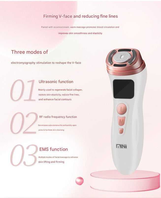 3-in-1 Facial Firming & Anti-Wrinkle Device with HIFU, RF & EMS Technology(White)