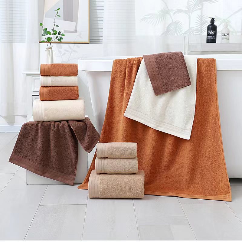 Luxury Combed Cotton Towel Collection - Highly Absorbent, Soft & Durable for Bath, Hand, and Face(Dark brown)