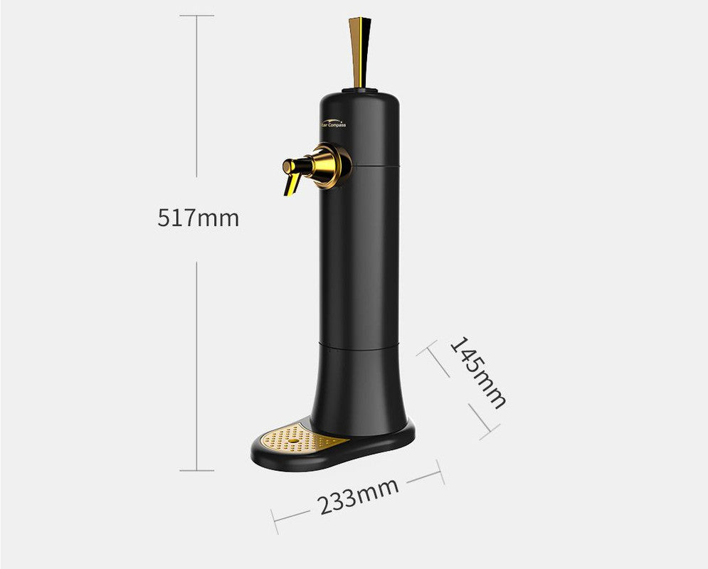 Ultrasonic Beer Foam Creator & Dispenser - Portable Tap for Canned & Bottled Beer with Cooling System(black)