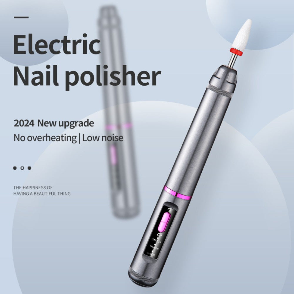 Professional Electric Nail Drill Pen Kit - 3-Speed, Bidirectional, Rechargeable Manicure & Pedicure Tool(Silver Gray)