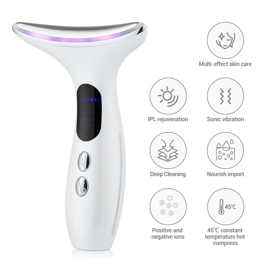 Multi-Function Neck & Face Beauty Device - 4-in-1 LED Light Therapy, EMS Lifting & Anti-Wrinkle Massager(Gradient)