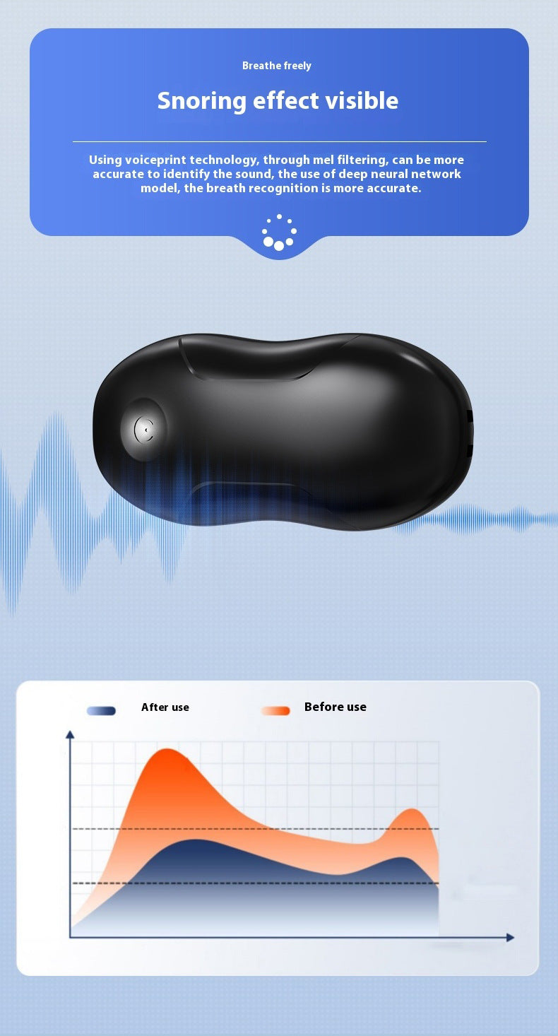 Smart Anti-Snoring Throat Massager - AI-Powered Vibration Sleep Aid, USB-C Rechargeable & Portable(black)
