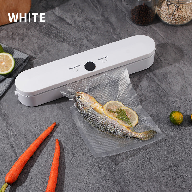 Wireless Portable Vacuum Sealing Machine - Automatic Food Sealer with LCD Display &amp; Dual Modes(White)