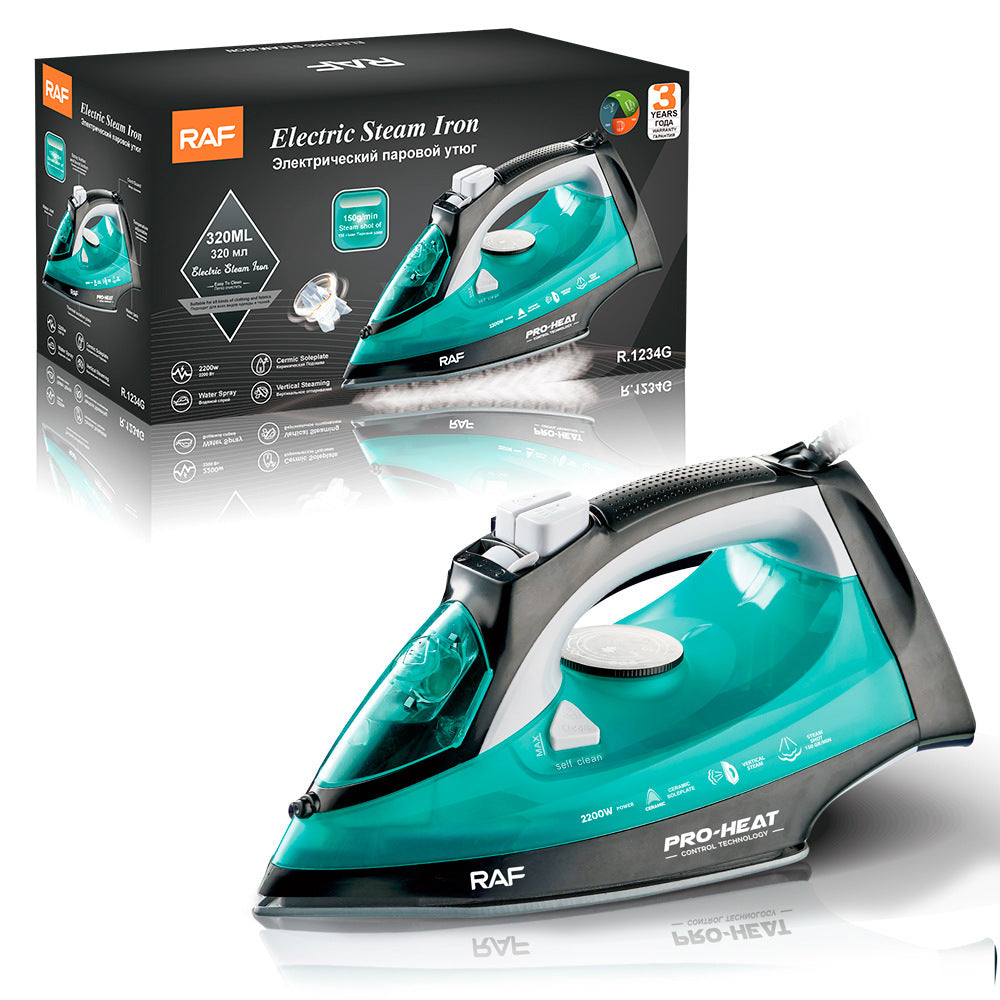 Powerful 2200W Electric Steam Iron with Ceramic Soleplate &amp; Vertical Steam Function(green)