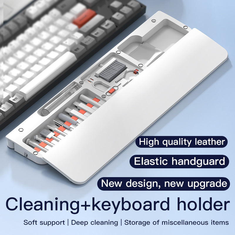 Two Multi-functional Keyboard Cleaning Kit &amp; Ergonomic Wrist Rest with Integrated Storage(White)