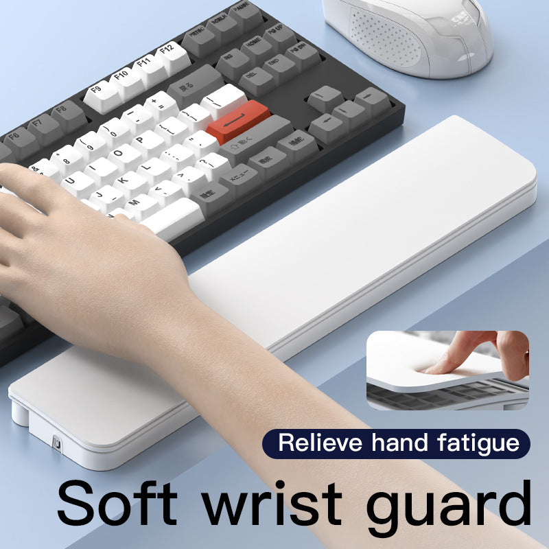Two Multi-functional Keyboard Cleaning Kit & Ergonomic Wrist Rest with Integrated Storage(White)