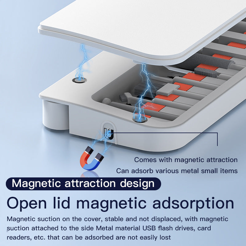 Two Multi-functional Keyboard Cleaning Kit & Ergonomic Wrist Rest with Integrated Storage(White)