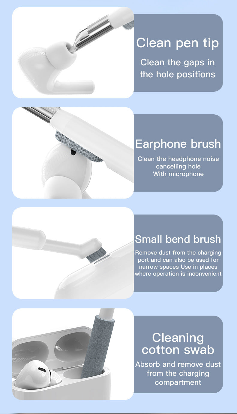 Two Multi-functional Keyboard Cleaning Kit & Ergonomic Wrist Rest with Integrated Storage(White)