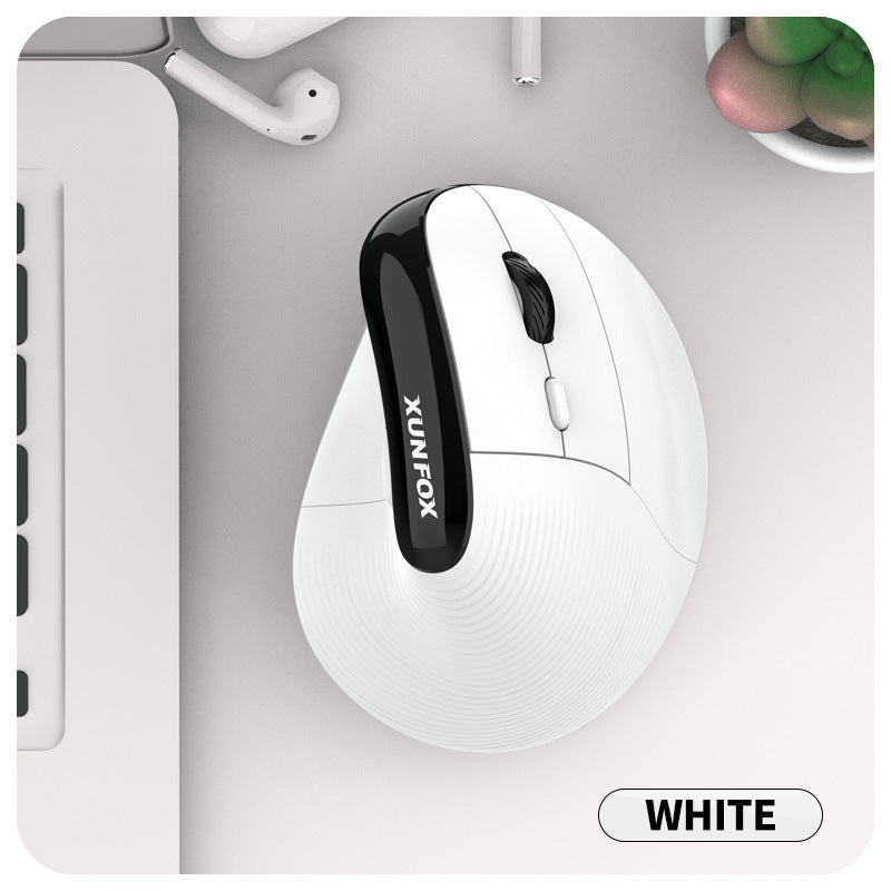 Two Ergonomic Vertical Wireless Mouse - Dual Mode (2.4G &amp; Bluetooth), 5 Adjustable DPI, Silent Clicks, Rechargeable(white)