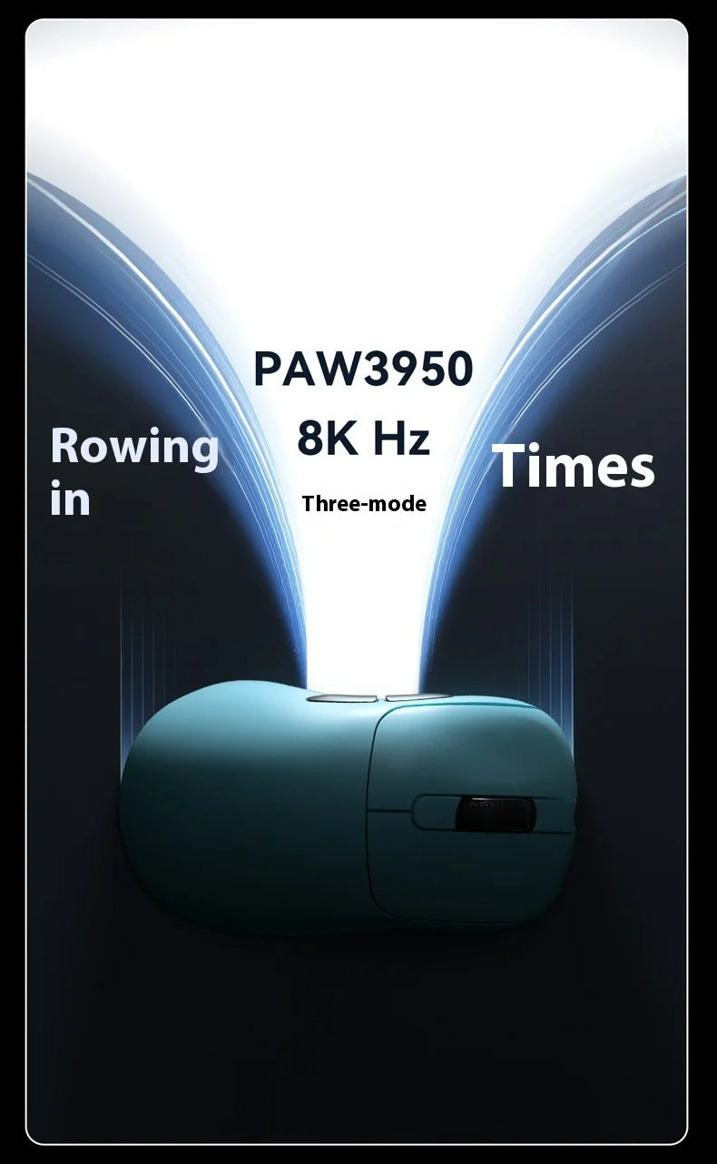 Tri-Mode Wireless Gaming Mouse with 8000Hz Polling Rate, PAW3950 Sensor & Magnetic Charging Dock(Orange)