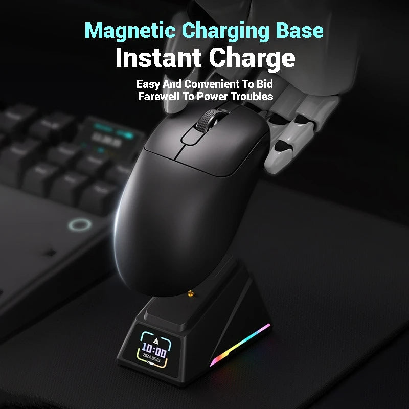 Tri-Mode Wireless Gaming Mouse with 8000Hz Polling Rate, PAW3950 Sensor & Magnetic Charging Dock(Blue)