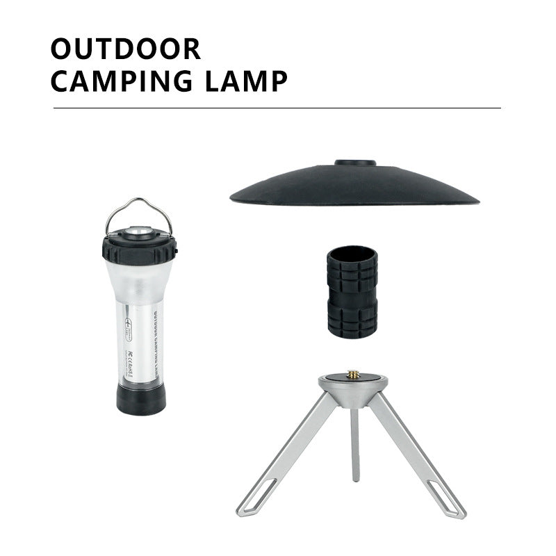 Portable Outdoor Camping Lantern with Tripod Stand, Soft Light Diffuser & USB-C Charging(black)