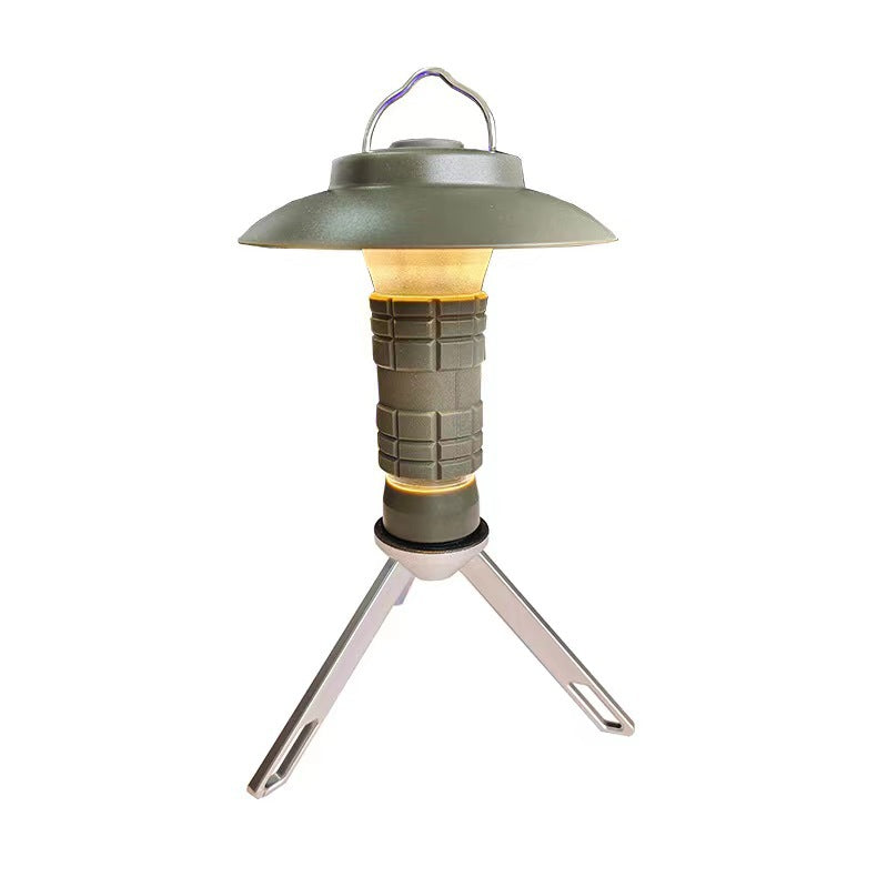 Portable Outdoor Camping Lantern with Tripod Stand, Soft Light Diffuser &amp; USB-C Charging(green)