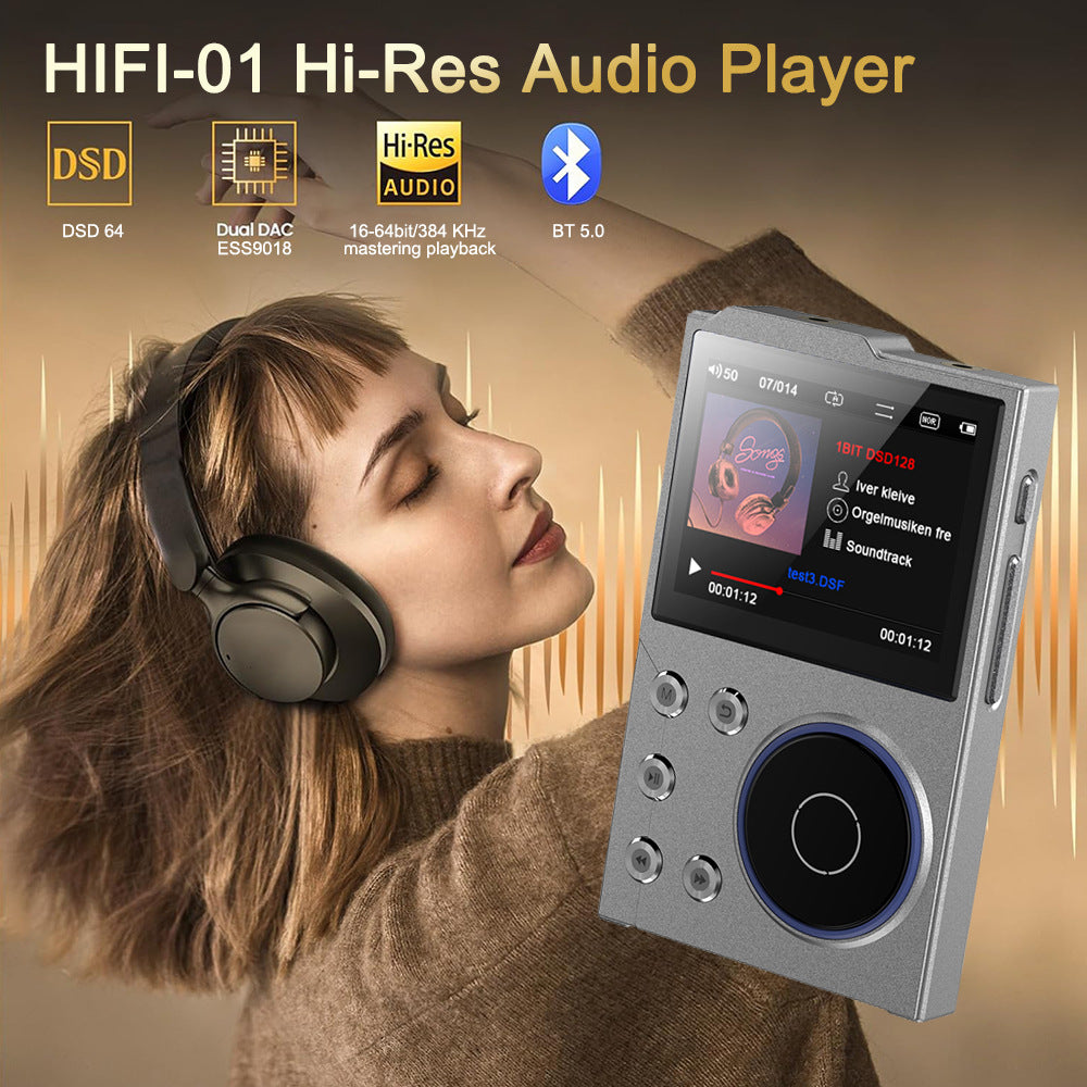 Portable Hi-Res Digital Audio Player - DSD, Dual DAC, Bluetooth 5.0, Expandable Storage(BLACK 16GB +32GB)