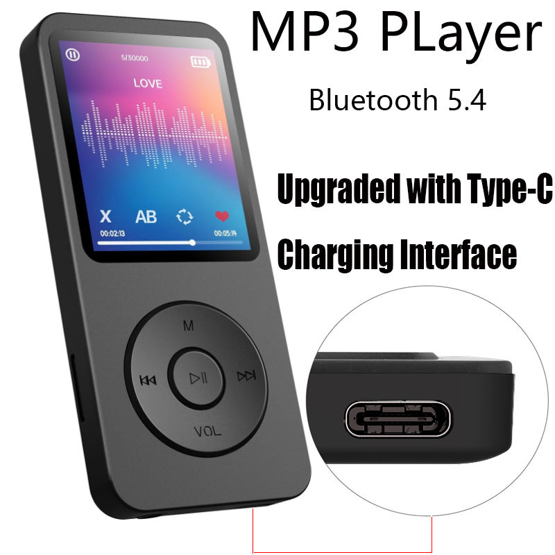 Portable Digital Music Player - Bluetooth 5.4, Hi-Fi Lossless Sound, 8GB Built-in &amp; Expandable Storage(black 8GB)
