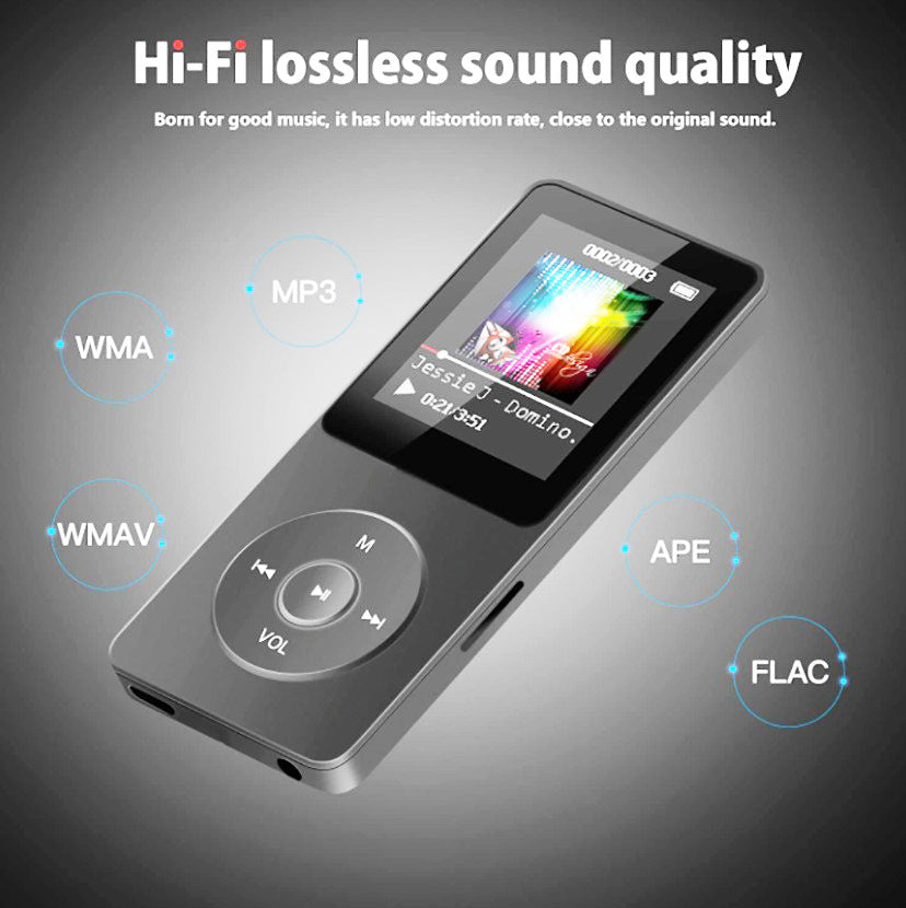 Portable Digital Music Player - Bluetooth 5.4, Hi-Fi Lossless Sound, 8GB Built-in & Expandable Storage(black 8GB)