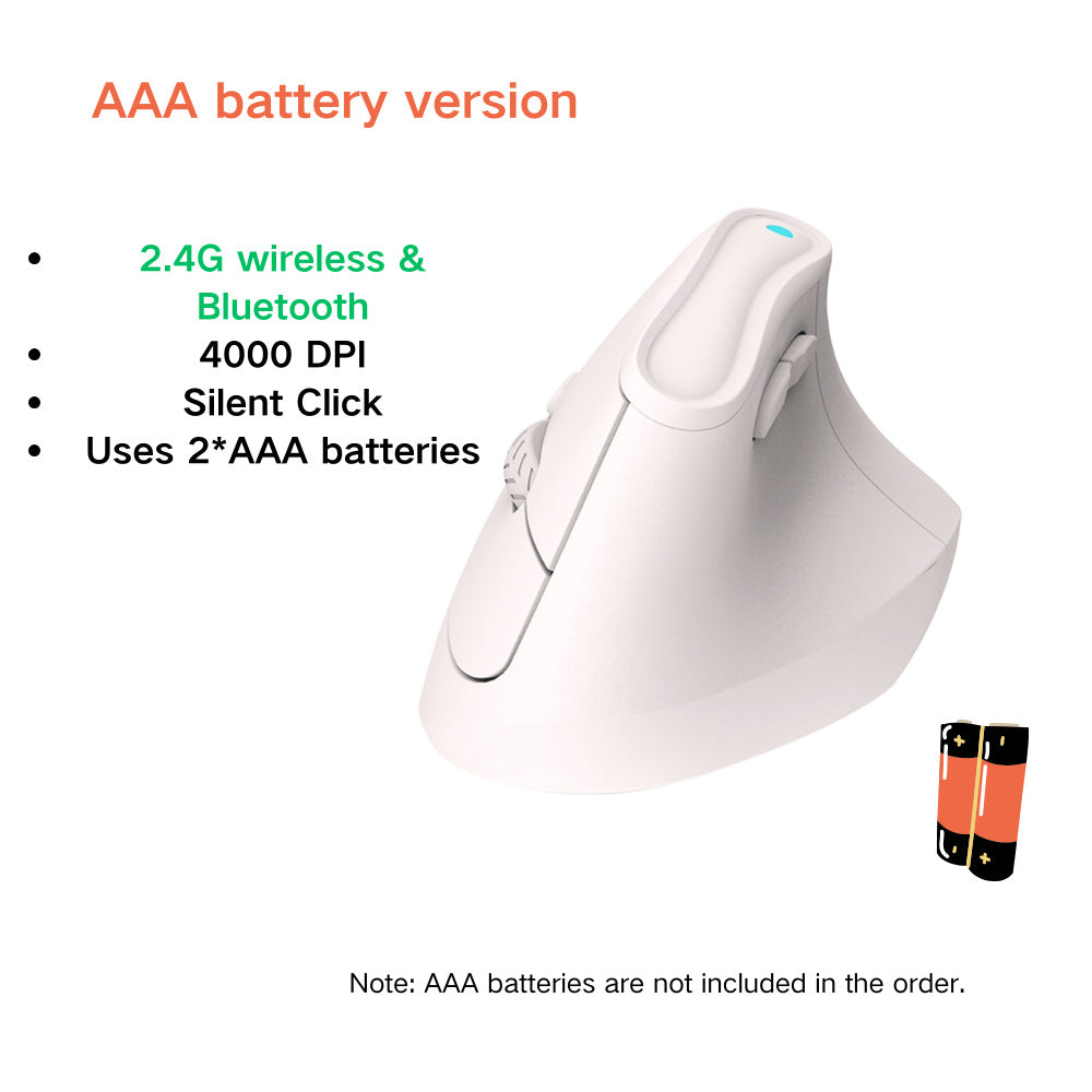 Ergonomic Vertical Mouse - Multi-Device Bluetooth5.0 &amp; 2.4G Wireless, Adjustable DPI, Silent Click(pale pinkish gray)