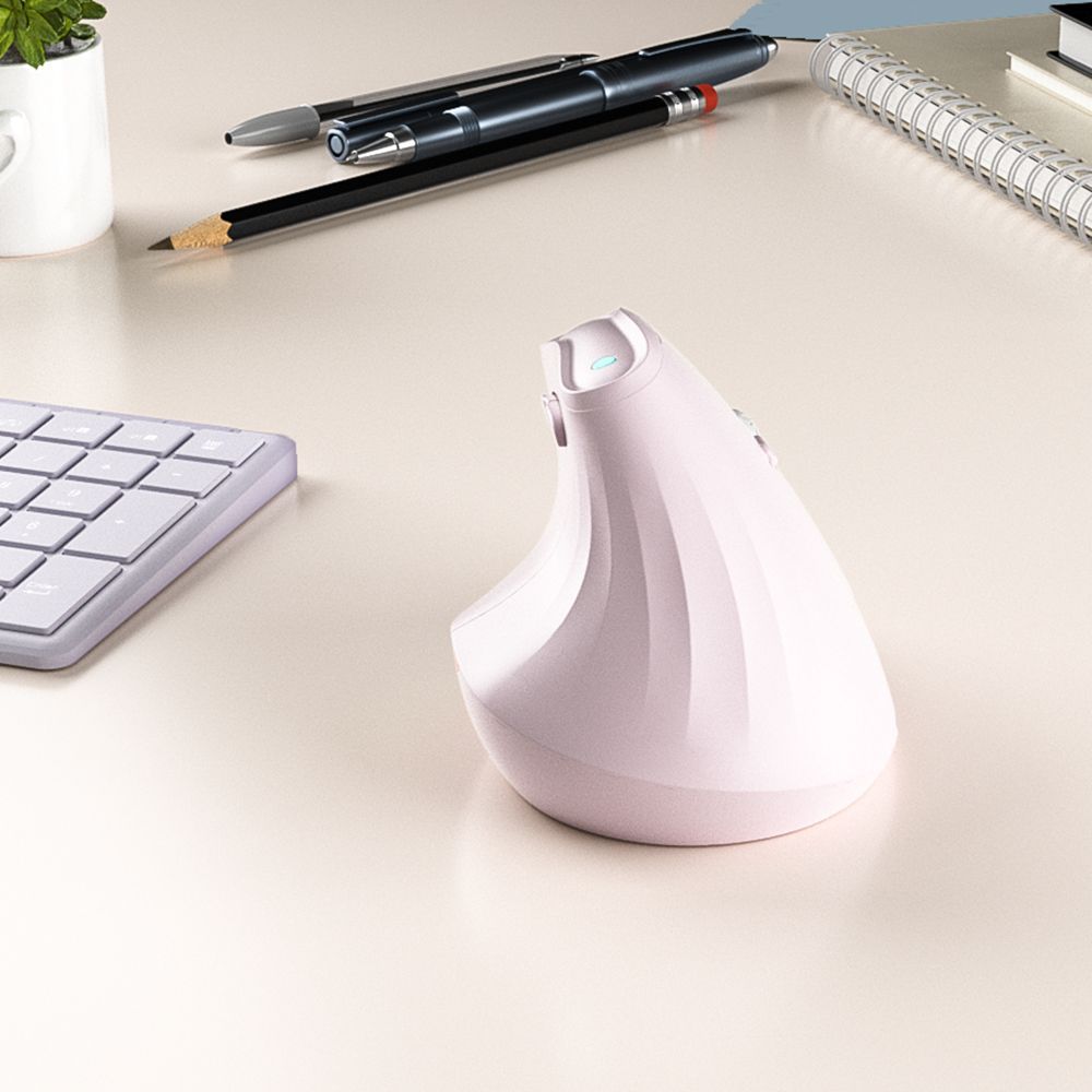 Ergonomic Vertical Mouse - Multi-Device Bluetooth5.0 & 2.4G Wireless, Adjustable DPI, Silent Click(Purple)