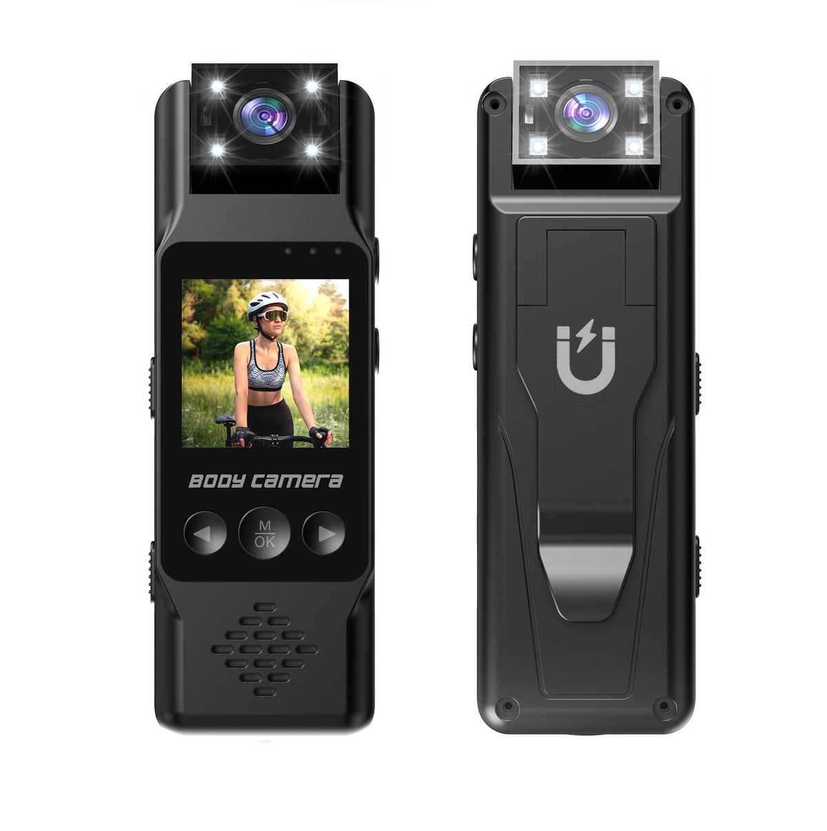 Mini Body Camera with 180 Rotatable Lens, Night Vision &amp; Motion Detection - 1.3 Screen 1200mAh Battery(black)"