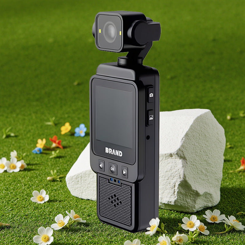 Compact Body Camera with 180° Rotatable Lens, Night Vision, WiFi & Built-in Fill Lights(black+64G)