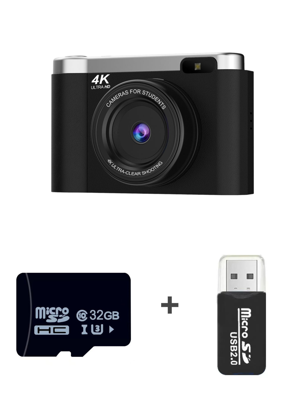 4K Ultra HD Digital Camera - 75MP, 2.8-inch Rotatable Screen, Auto Focus &amp; Built-in Flash(black)