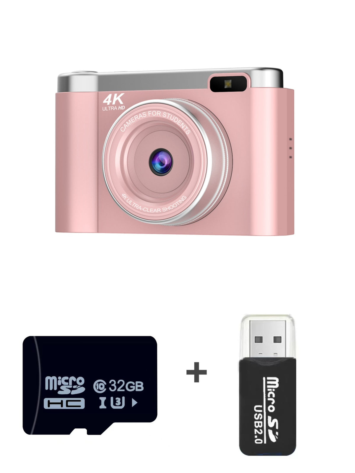 4K Ultra HD Digital Camera - 75MP, 2.8-inch Rotatable Screen, Auto Focus &amp; Built-in Flash(pink)