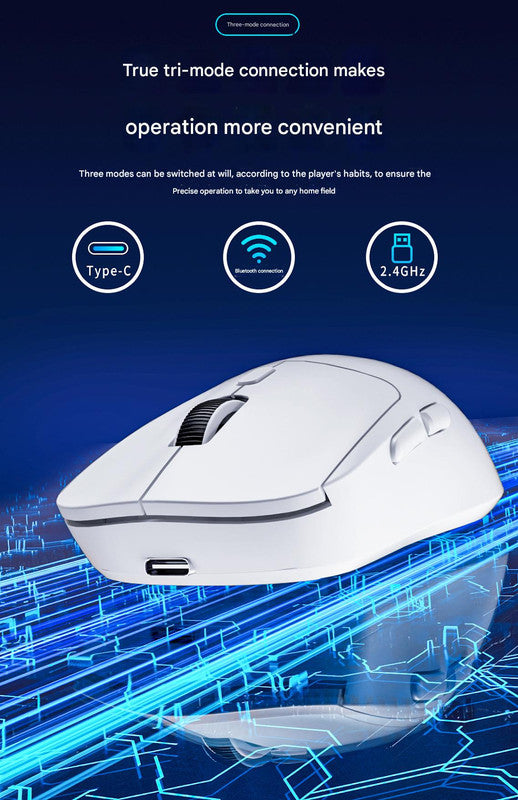 75g Ultra-Lightweight Tri-Mode Wireless Gaming Mouse - 1000Hz Polling Rate, 120-Hour Battery(black)