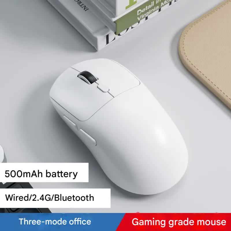 75g Ultra-Lightweight Tri-Mode Wireless Gaming Mouse - 1000Hz Polling Rate, 120-Hour Battery(white)