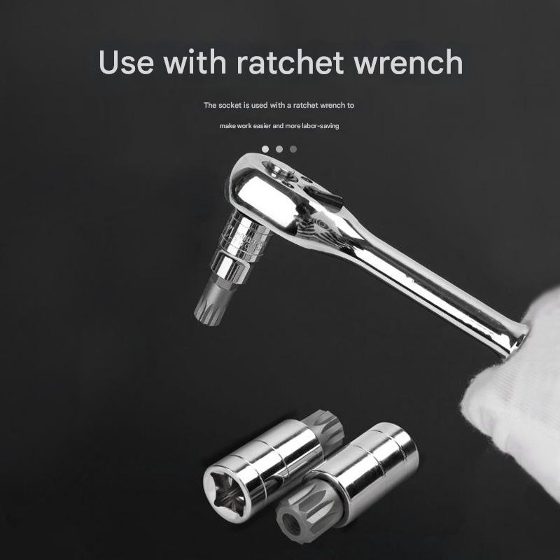 10-Piece M-Type Spline Bit Socket Set - Chrome Steel, Polished & Quenched for Durability with Storage Case(blue)