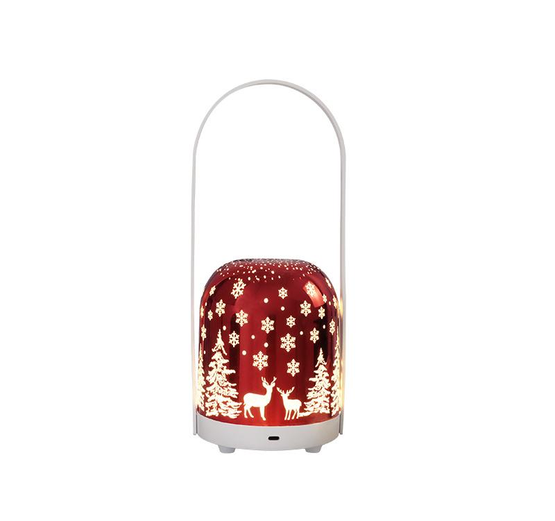 Portable Christmas LED Lantern - Dimmable, 3 Color Temps, 5200mAh Battery &amp; Memory Function(red)