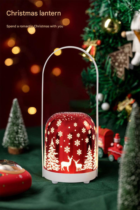 Portable Christmas LED Lantern - Dimmable, 3 Color Temps, 5200mAh Battery & Memory Function(red)