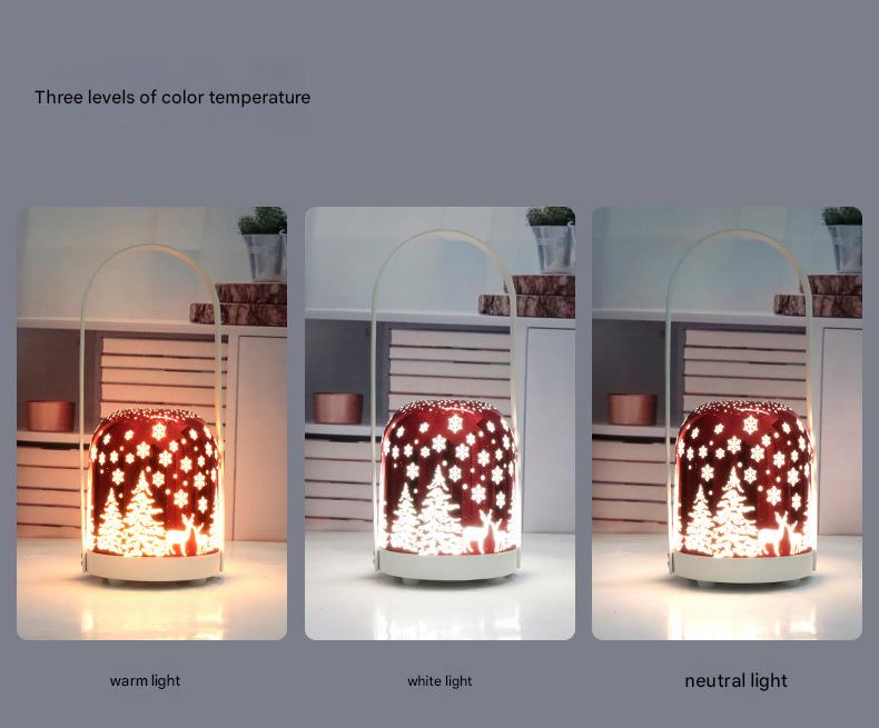 Portable Christmas LED Lantern - Dimmable, 3 Color Temps, 5200mAh Battery & Memory Function(Gold)