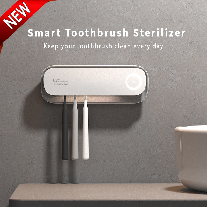 Smart UVC Toothbrush Sterilizer &amp; Holder with Heat Drying, Radar Sensor Night Light(white)