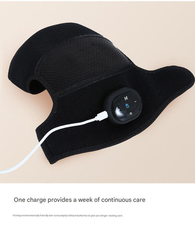 Rechargeable Heated Knee Massager Brace with Vibration & Adjustable Straps(Black)
